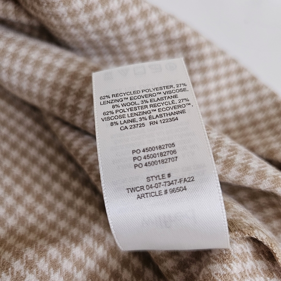 Wilfred Classic A-line Tan Houndstooth Mini Skirt. Size 8 - Picture 5 of 7